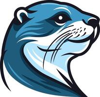A bold and stylized illustration of an otter's head, perfect for logos, branding, and mascot designs vector