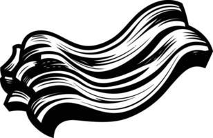 A bold and graphic illustration of a single wave of bacon, perfect for branding or design projects vector