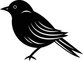 Simple, minimalist black and white silhouette of a bird, perfect for logo design, branding, or nature themed projects vector