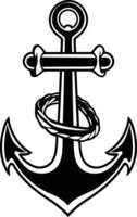 A classic anchor with rope wrapped around the center, perfect for nautical themed projects, logos, and branding vector