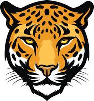 A bold and fierce leopard head illustration, perfect for logos, branding, and graphic design projects vector