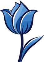 A simple, elegant blue tulip, perfect for branding, design, or as a floral element vector