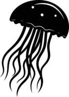 A simple yet striking silhouette of a jellyfish, perfect for adding a touch of the ocean to your designs vector