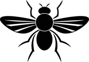 Simple and striking silhouette of a stylized bee, perfect for use as a logo or design element vector