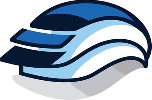 Abstract logo design featuring a blue and white wave shape vector