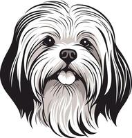Cute and friendly illustration of a shih tzu dog, perfect for pet related designs, logos, and branding vector