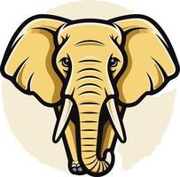 A strong and bold illustration of an elephant's face, perfect for logos, branding, and t shirt designs vector