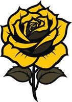 A bold, yellow rose illustration perfect for branding, design, and more vector