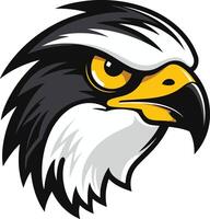 Fierce and powerful, this element illustration of a hawk's head is perfect for branding, sports team logos, and other designs needing a bold, impactful image vector
