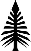 Simple, black and white silhouette of a stylized pine tree vector