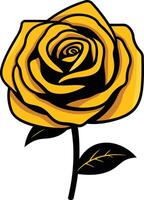 A simple yet elegant illustration of a yellow rose, perfect for adding a touch of romance and beauty to your designs vector