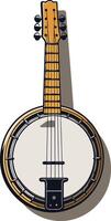 A simple, clean illustration of a banjo with a white background vector