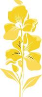 A simple, elegant design of a yellow flower with a stem and leaves, perfect for adding a touch of nature to your designs vector