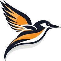 A bold and stylized illustration of a bird in flight vector