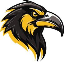 Fierce eagle head mascot logo design with sharp, detailed features vector