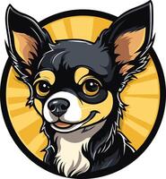 Cute cartoon chihuahua with big eyes and a friendly smile vector