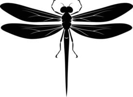 Simple black silhouette of a dragonfly, perfect for nature, design, and art projects vector