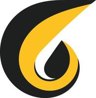 Abstract logo design with a bold, curved shape in black and yellow, perfect for branding a modern company vector