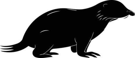 A simple yet striking silhouette of a badger vector
