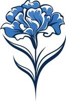 Elegant blue flower graphic for design projects, logos, branding, and more vector