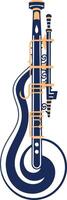 A stylish and unique logo design featuring a stylized clarinet or oboe, perfect for music schools, ensembles, or businesses related to music vector