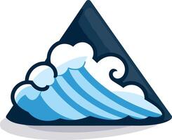 A stylized wave icon with a triangle behind it, perfect for business logos, branding, and web design vector