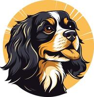 A charming illustration of a cavalier king charles spaniel dog, featuring its playful expression and soft fur vector