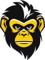 A bold and intense illustration of a monkey's face, perfect for representing strength, agility, and intelligence vector