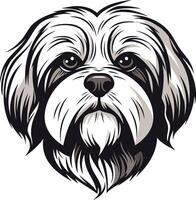 Cute and expressive illustration of a shih tzu dog head, perfect for pet themed designs, prints, and social media vector