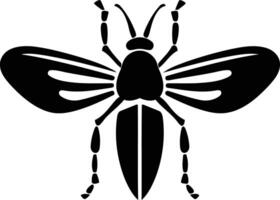Simple yet impactful black and white silhouette of a fly, perfect for branding, signage, or graphic design projects vector