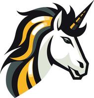 Bold and striking, this unicorn logo is perfect for branding and design projects requiring a touch of magic and strength vector