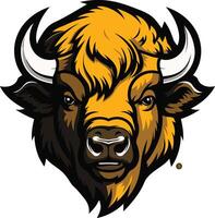 Powerful and fierce, this element illustration of a bison head is perfect for logos, branding, and sports team mascots vector