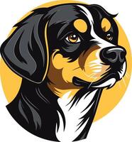 A friendly and bold illustration of a bernese mountain dog, perfect for pet related businesses, websites, or branding materials vector