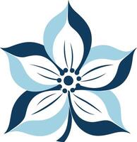 A simple, elegant floral design with blue and white color scheme vector