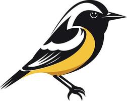 A stylized black and yellow bird, perfect for branding, design projects, or as a mascot vector
