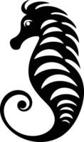 A simple yet elegant black and white illustration of a seahorse, perfect for adding a touch of ocean charm to your design projects vector