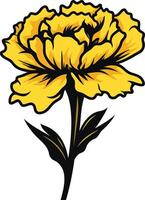 A vibrant yellow carnation flower with intricate details, perfect for adding a touch of elegance and nature to your designs vector