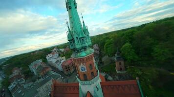 Agile flight around St. Joseph's Church and over Podgorski Square in Cracow video