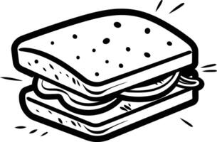 A simple line drawing of a sandwich, perfect for illustrating your next recipe, food blog, or menu design vector