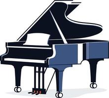 A minimalist illustration of a grand piano, perfect for adding a touch of musical elegance to your design vector