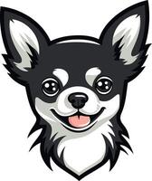 Adorable cartoon illustration of a happy chihuahua with big eyes and a playful smile vector