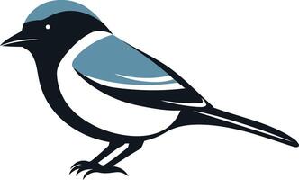 Simple, bold silhouette of a blue jay bird, perfect for branding or design projects vector