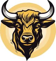 A powerful and striking element illustration of a bull's head, perfect for logos, branding, and design projects vector