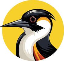 A bold and colorful illustration of a bird's head, perfect for branding or mascot design vector