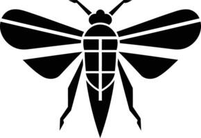 A bold and simple black and white silhouette of a moth, perfect for logo design, branding, or creating a unique design element vector