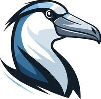 A powerful and dynamic illustration of an albatross's head, perfect for branding, logos, and sporting team mascots vector