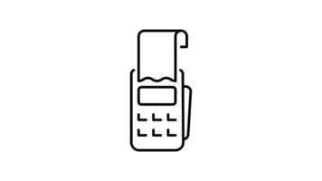 NFC wireless payment technology outline icon animation. transparent background video
