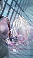 Android works in the field of genetics. 3D render video