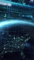 Exchange network of the planet against the background of data. video