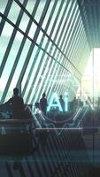 The use of artificial intelligence in business processes. 3D render video